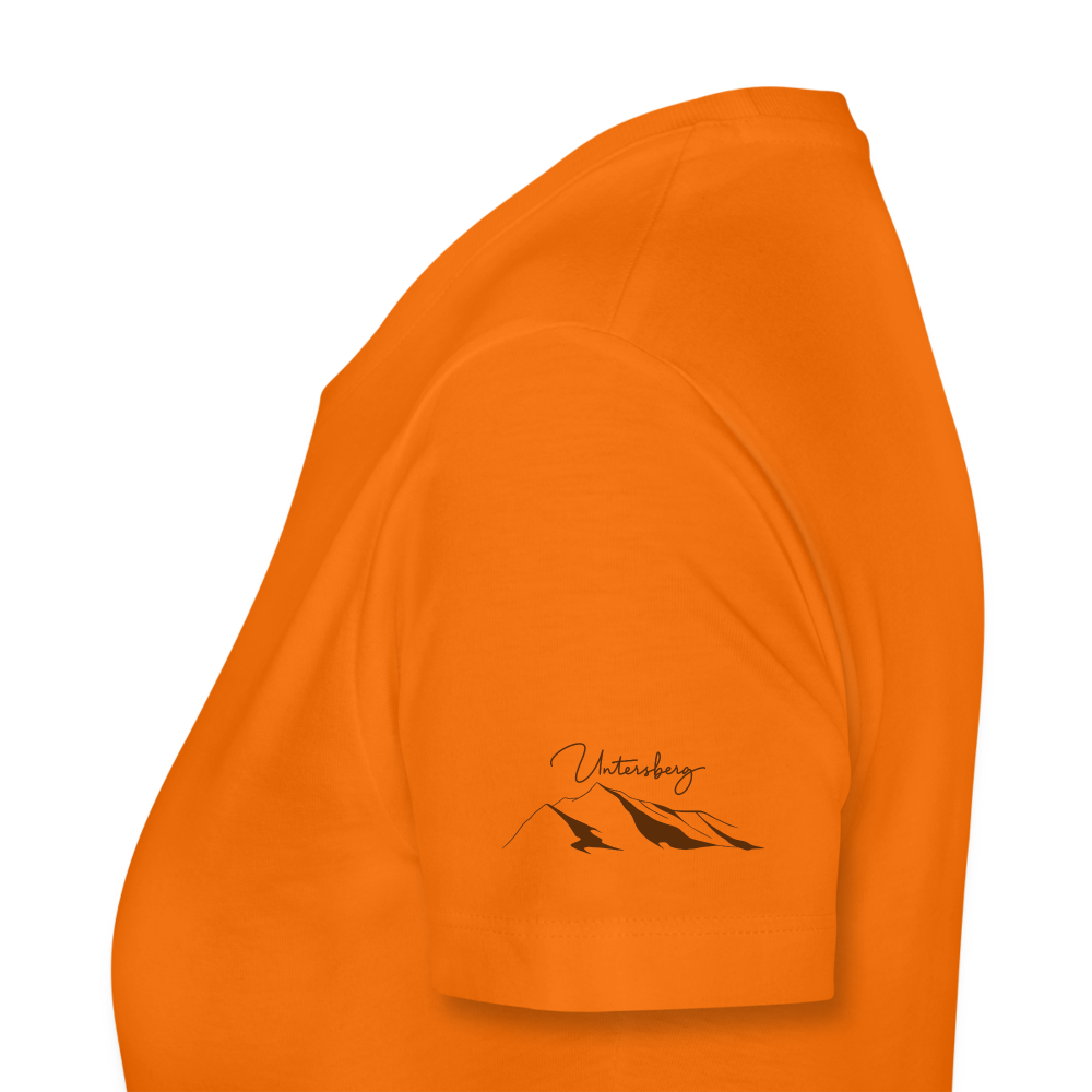 Frauen Premium T-Shirt in Orange Untersberg" 4xDruck in edelbraun - Orange